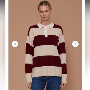 Le Jean striped cashmere polo size S